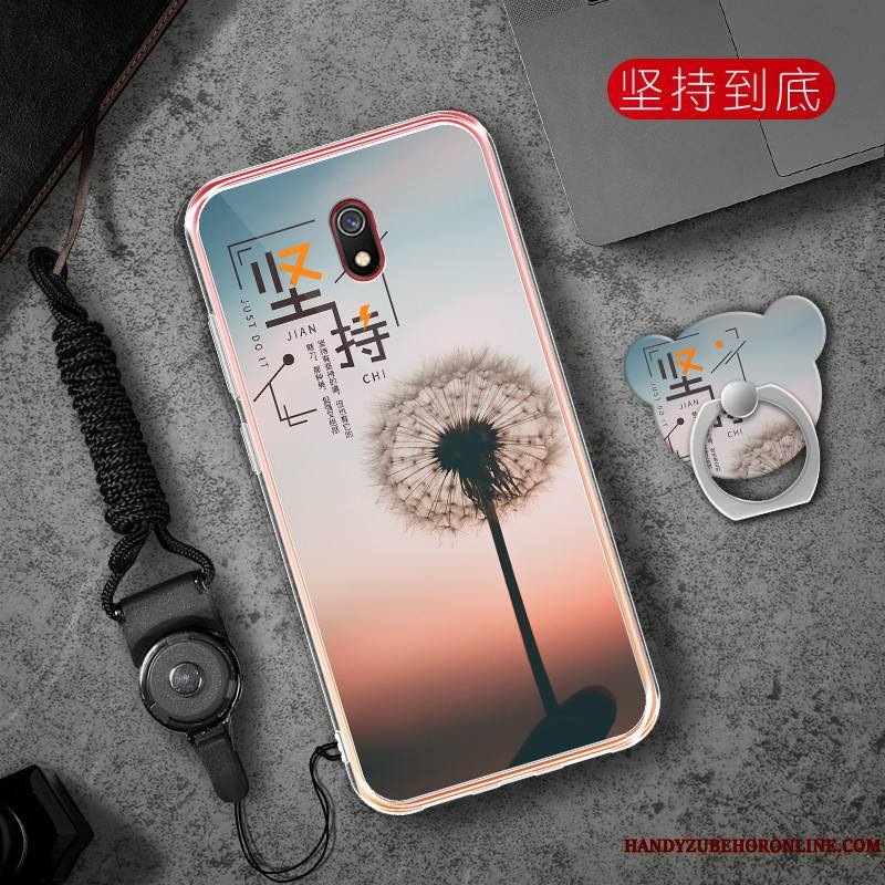 Redmi 8a Noir Coque De Téléphone Fluide Doux Incassable Support Rouge Tout Compris