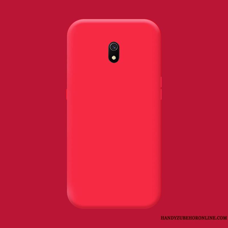 Redmi 8a Protection Coque De Téléphone Tempérer Bleu Silicone Rouge Couleur Unie