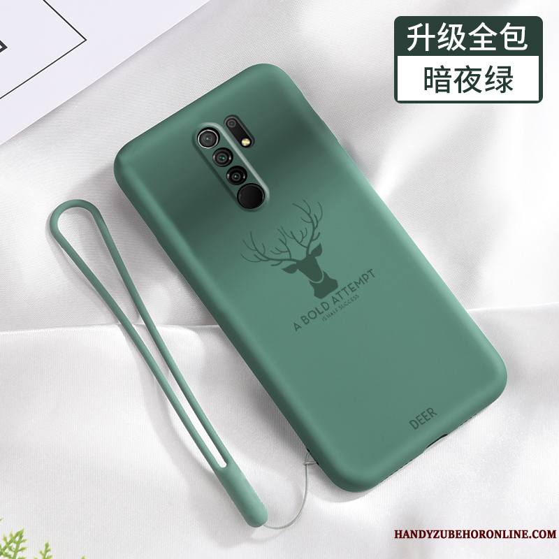 Redmi 9 Amoureux Gris Coque Protection Silicone Très Mince Net Rouge