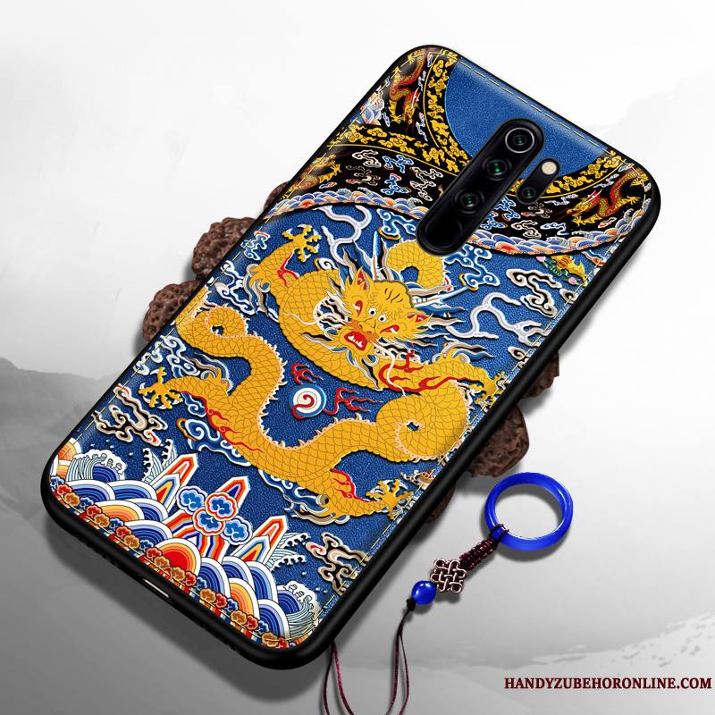 Redmi 9 Coque Créatif Petit Silicone Nouveau Simple Rouge Dragon