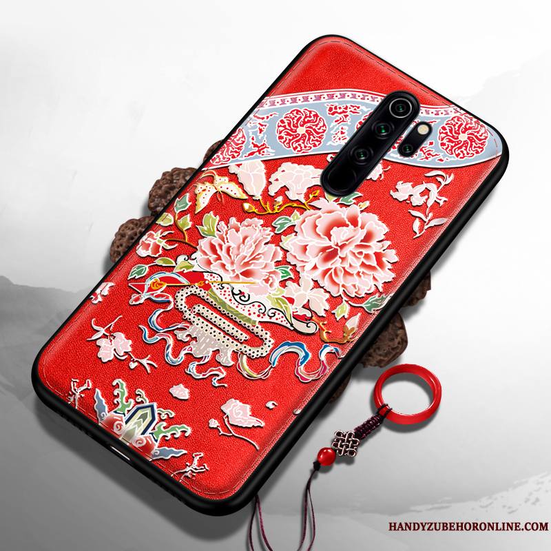 Redmi 9 Coque Créatif Petit Silicone Nouveau Simple Rouge Dragon