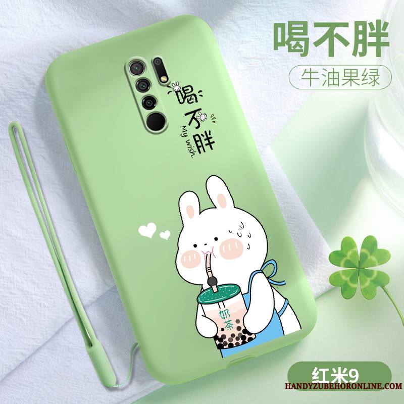 Redmi 9 Créatif Dessin Animé Coque Bleu Silicone Nouveau Personnalité