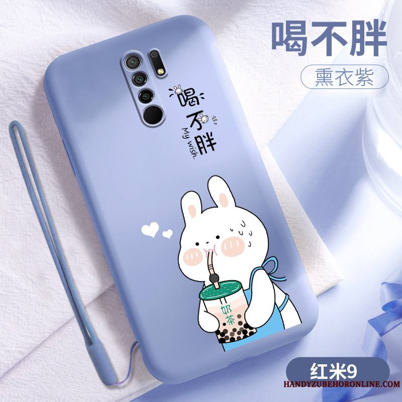 Redmi 9 Créatif Dessin Animé Coque Bleu Silicone Nouveau Personnalité