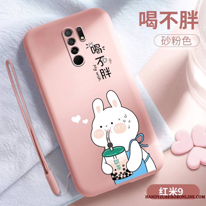 Redmi 9 Créatif Dessin Animé Coque Bleu Silicone Nouveau Personnalité