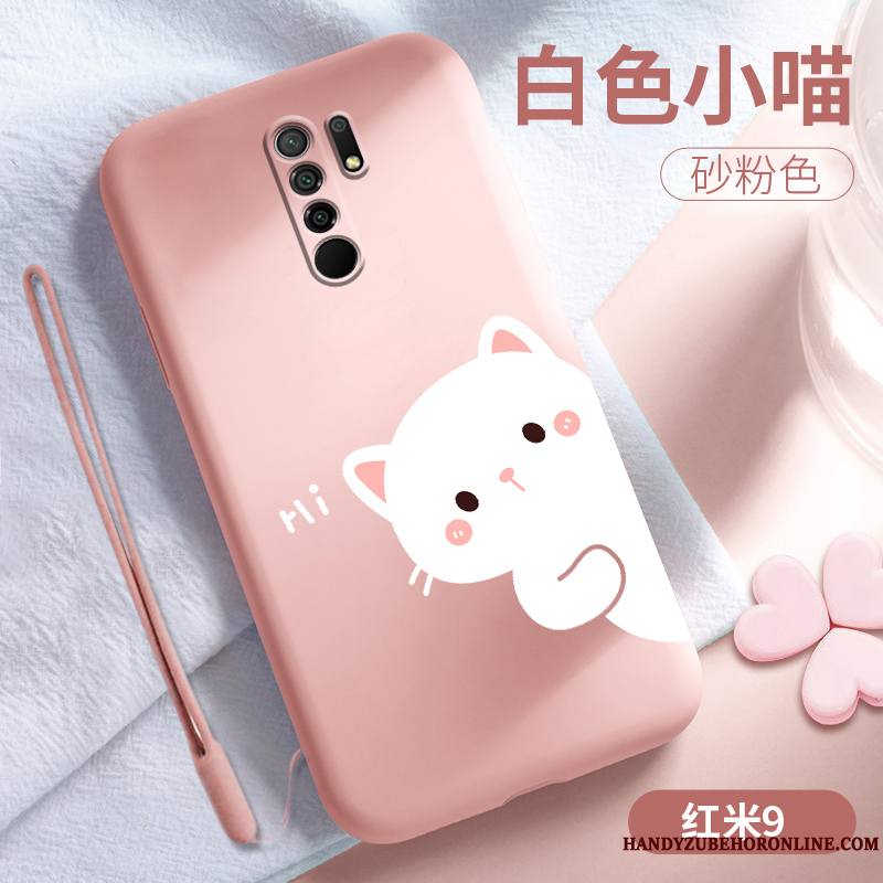 Redmi 9 Créatif Dessin Animé Coque Bleu Silicone Nouveau Personnalité