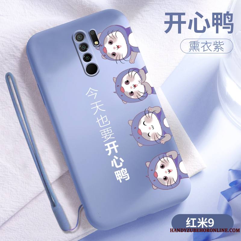 Redmi 9 Créatif Dessin Animé Coque Bleu Silicone Nouveau Personnalité