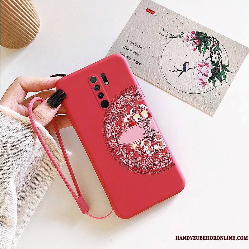 Redmi 9 Créatif Incassable Coque De Téléphone Protection Vintage Style Chinois Personnalité