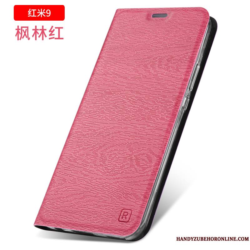 Redmi 9 Housse Étui En Cuir Silicone Rouge Protection Coque De Téléphone Fluide Doux