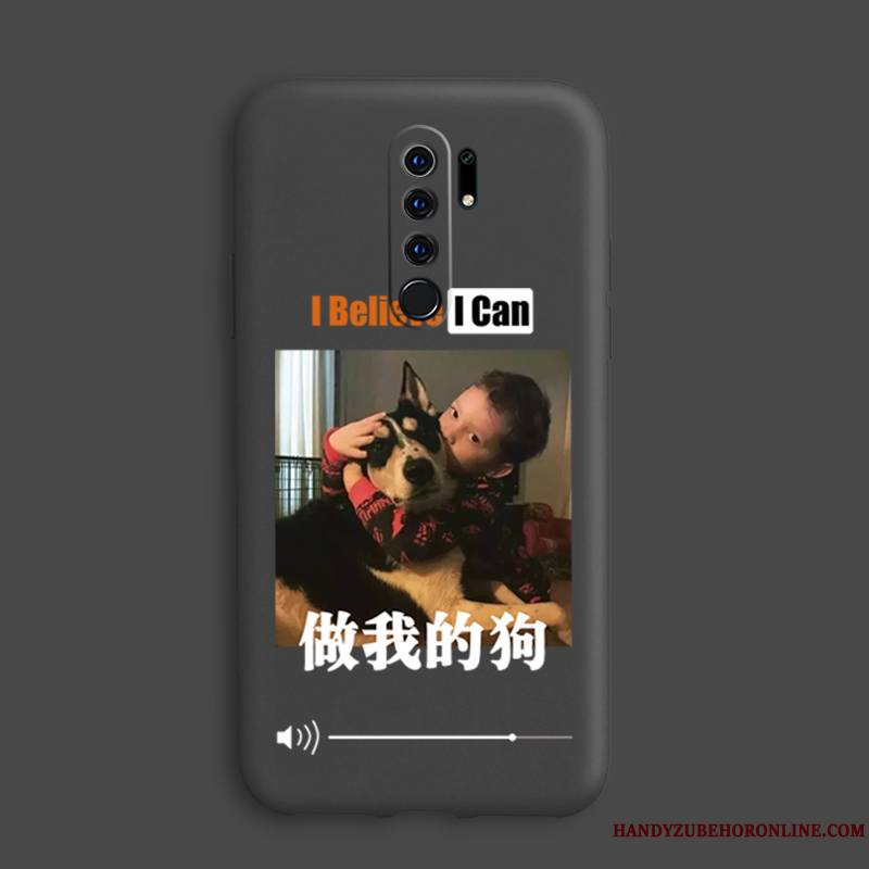 Redmi 9 Rouge Tout Compris Chiens Fluide Doux Silicone Coque Incassable