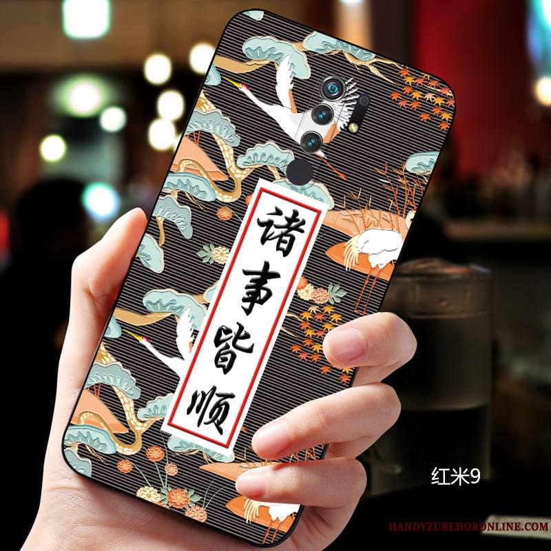 Redmi 9 Style Chinois Fluide Doux Nouveau Étui Silicone Tout Compris Coque De Téléphone