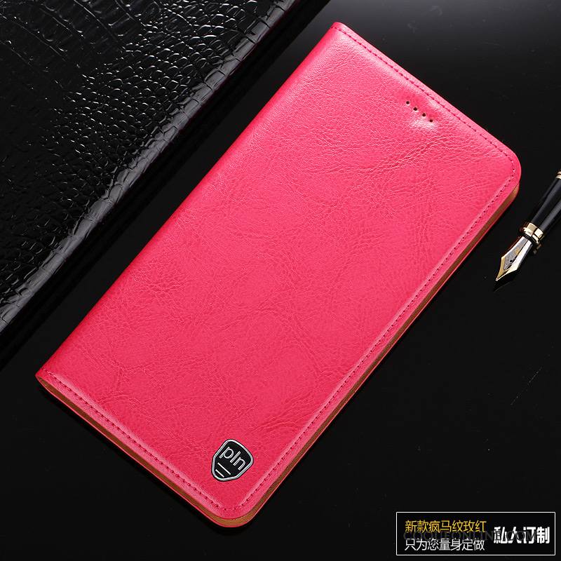 Redmi Note 4x Coque De Téléphone Rouge Étui En Cuir Bleu Incassable Protection Cuir Véritable
