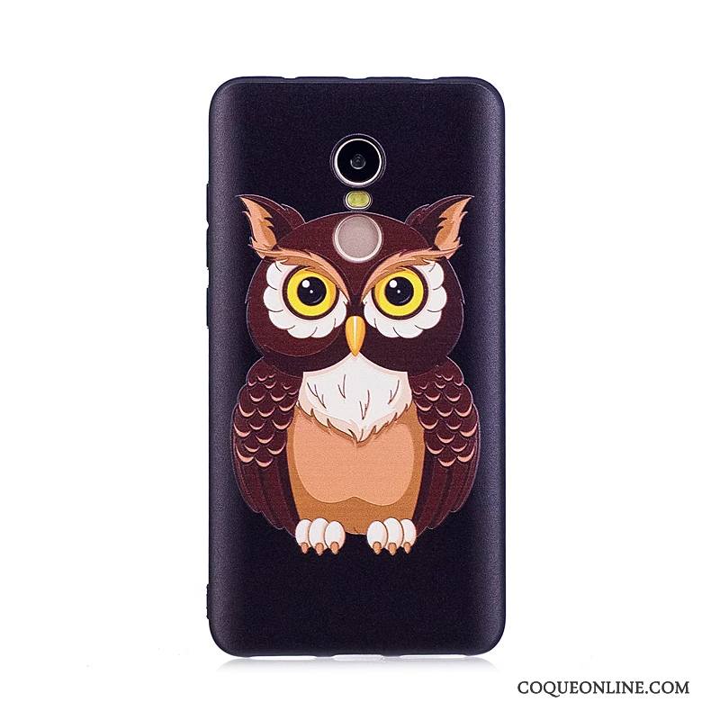 Redmi Note 4x Coque Gaufrage Dessin Animé Peinture Tendance Fluide Doux Noir Protection