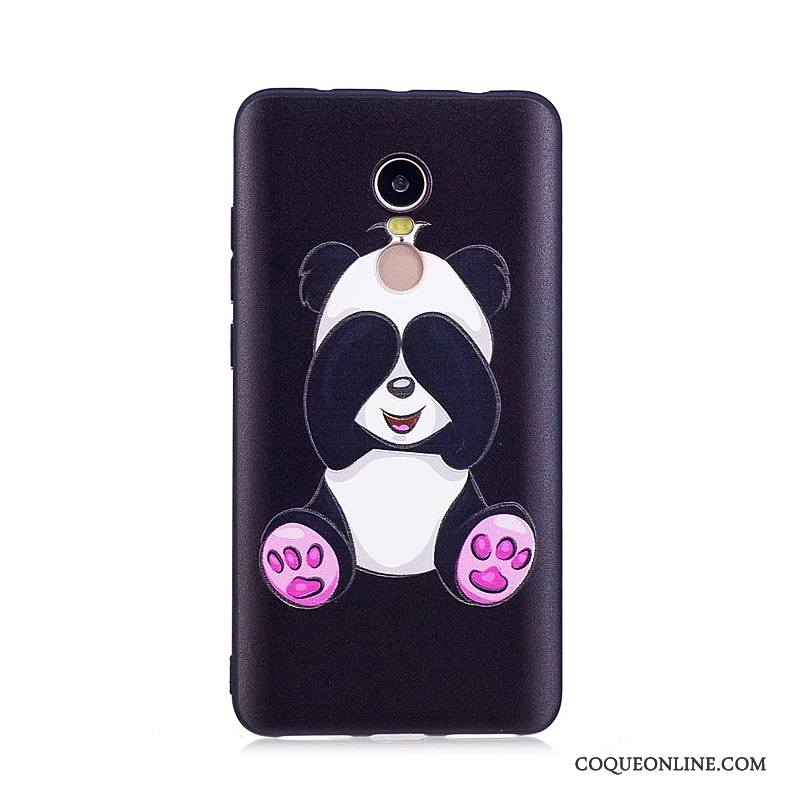 Redmi Note 4x Coque Gaufrage Dessin Animé Peinture Tendance Fluide Doux Noir Protection