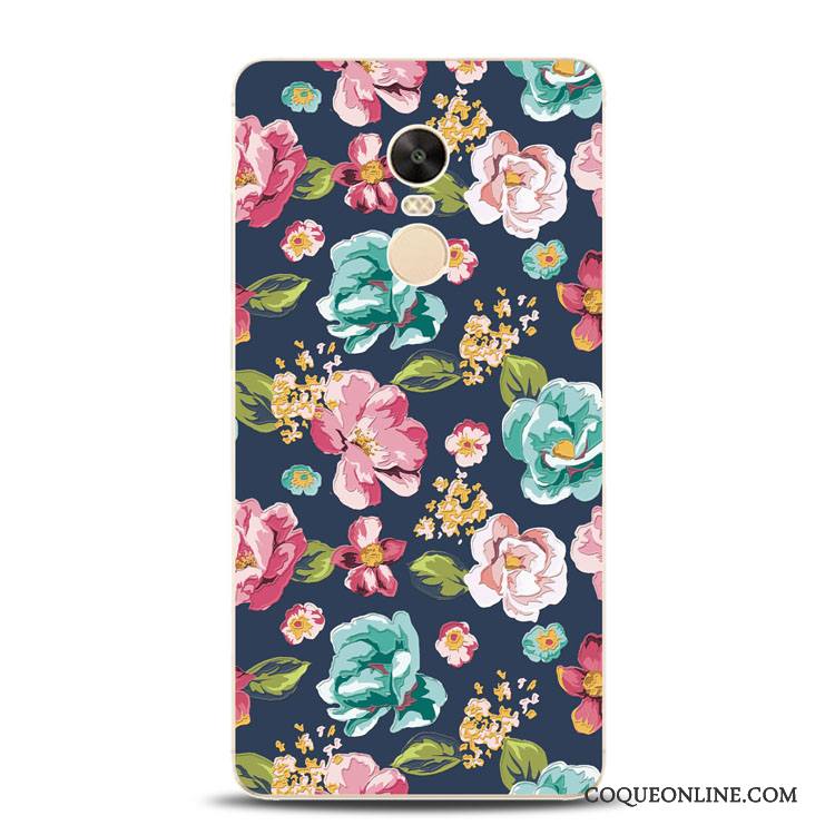 Redmi Note 4x Coque Gaufrage Silicone Fluide Doux De Téléphone Rouge Fleur