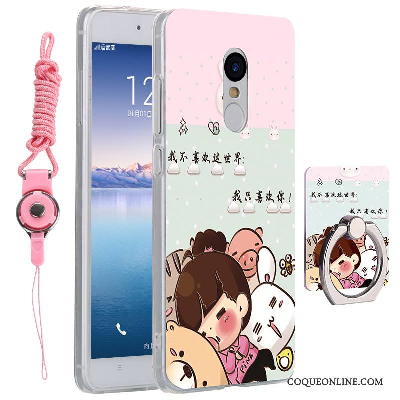 Redmi Note 4x Coque Incassable Rose Ornements Suspendus Fluide Doux Tendance Étui Dessin Animé