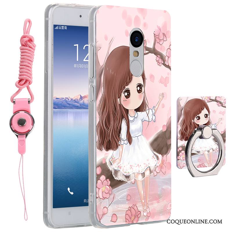 Redmi Note 4x Coque Incassable Rose Ornements Suspendus Fluide Doux Tendance Étui Dessin Animé