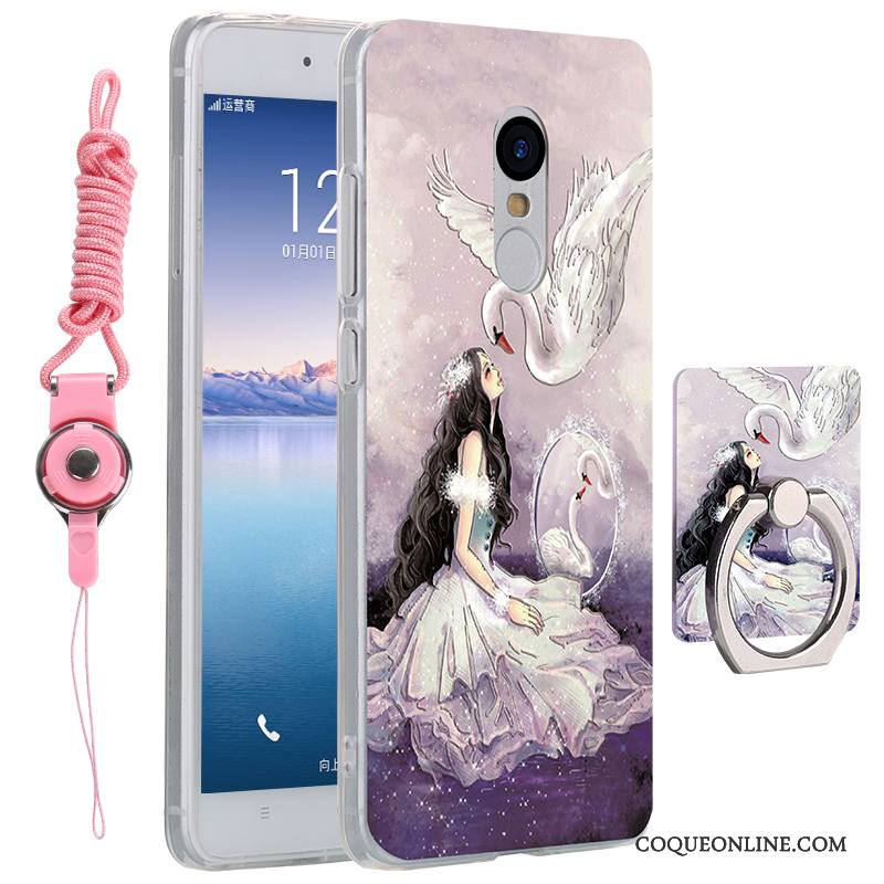 Redmi Note 4x Coque Incassable Rose Ornements Suspendus Fluide Doux Tendance Étui Dessin Animé