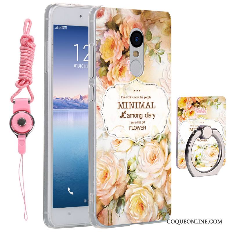 Redmi Note 4x Coque Incassable Rose Ornements Suspendus Fluide Doux Tendance Étui Dessin Animé