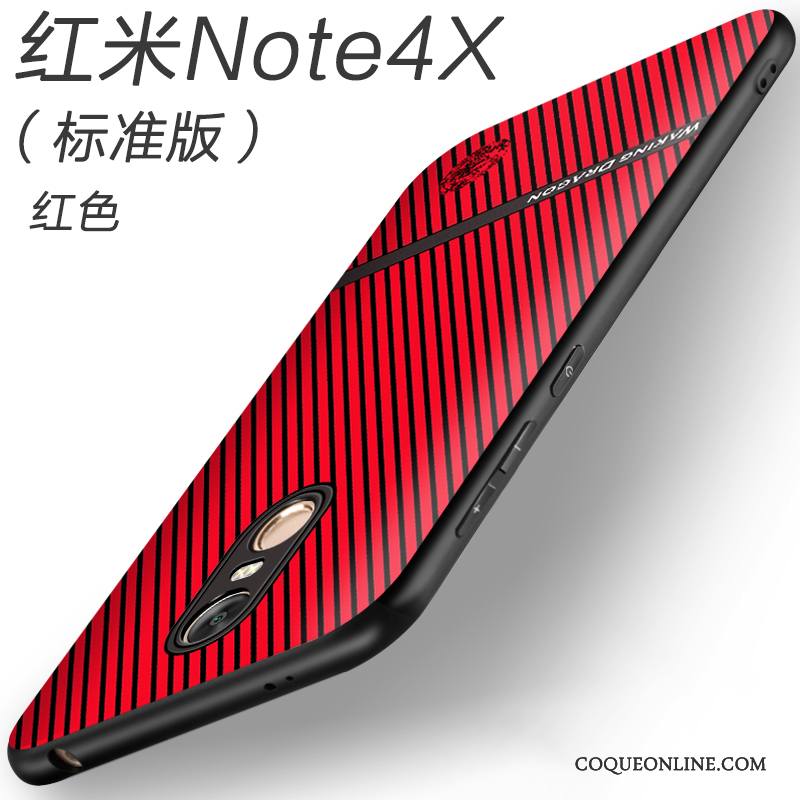 Redmi Note 4x Délavé En Daim Gaufrage Antidérapant Haute Coque De Téléphone Rouge Légères
