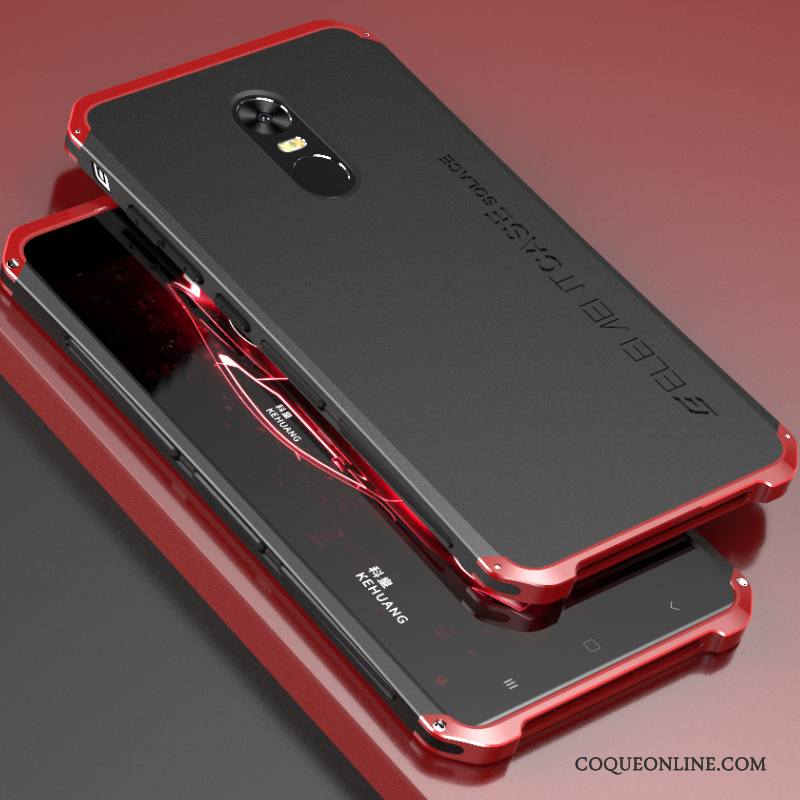 Redmi Note 4x Incassable Border Téléphone Portable Coque De Téléphone Difficile Rouge Métal