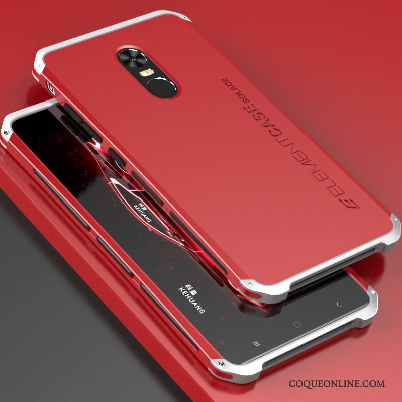Redmi Note 4x Incassable Border Téléphone Portable Coque De Téléphone Difficile Rouge Métal