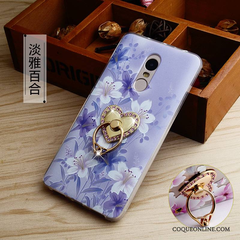 Redmi Note 4x Incassable Coque Haute Rose De Téléphone Anneau Petit