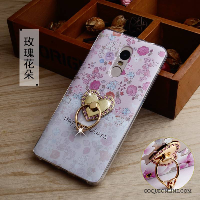 Redmi Note 4x Incassable Coque Haute Rose De Téléphone Anneau Petit