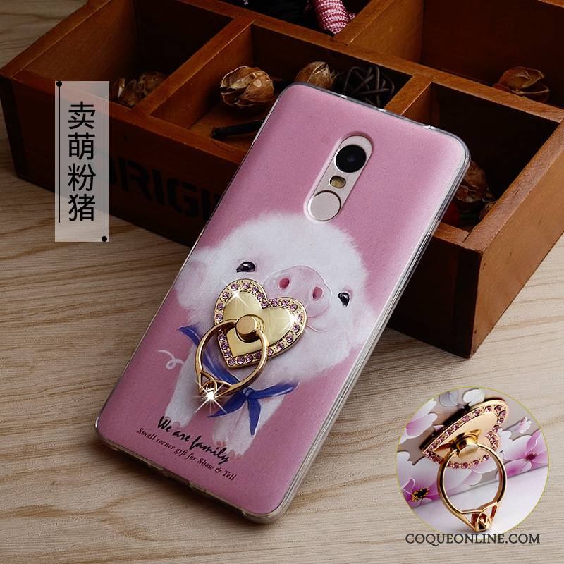 Redmi Note 4x Incassable Coque Haute Rose De Téléphone Anneau Petit