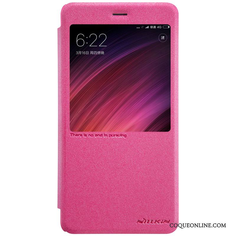 Redmi Note 4x Rouge Protection Dormance Housse Étui Étui En Cuir Coque