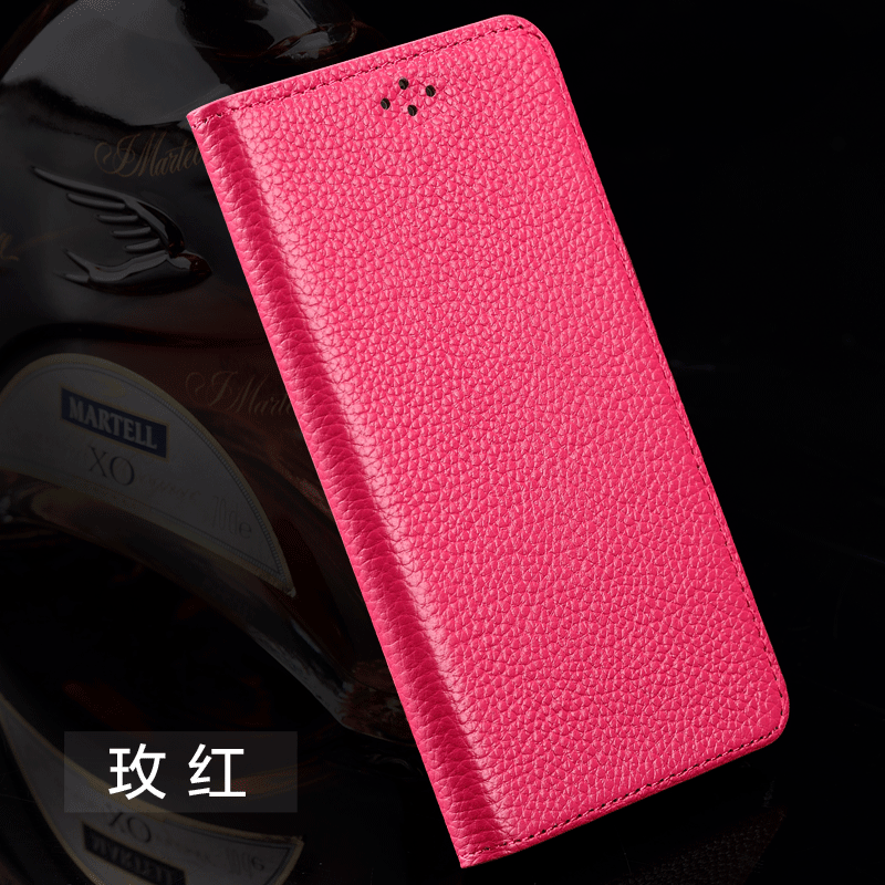 Redmi Note 4x Étui Cuir Véritable Protection Coque De Téléphone Clamshell Rouge Petit