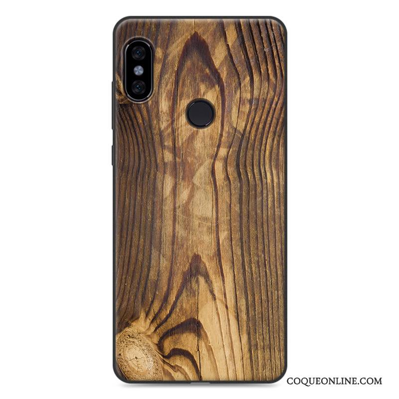 Redmi Note 5 Coque Vintage Délavé En Daim Bois Incassable Étui Tendance Peinture