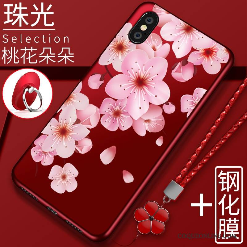Redmi Note 5 Pro Coque De Téléphone Tendance Fluide Doux Délavé En Daim Silicone Incassable Rouge