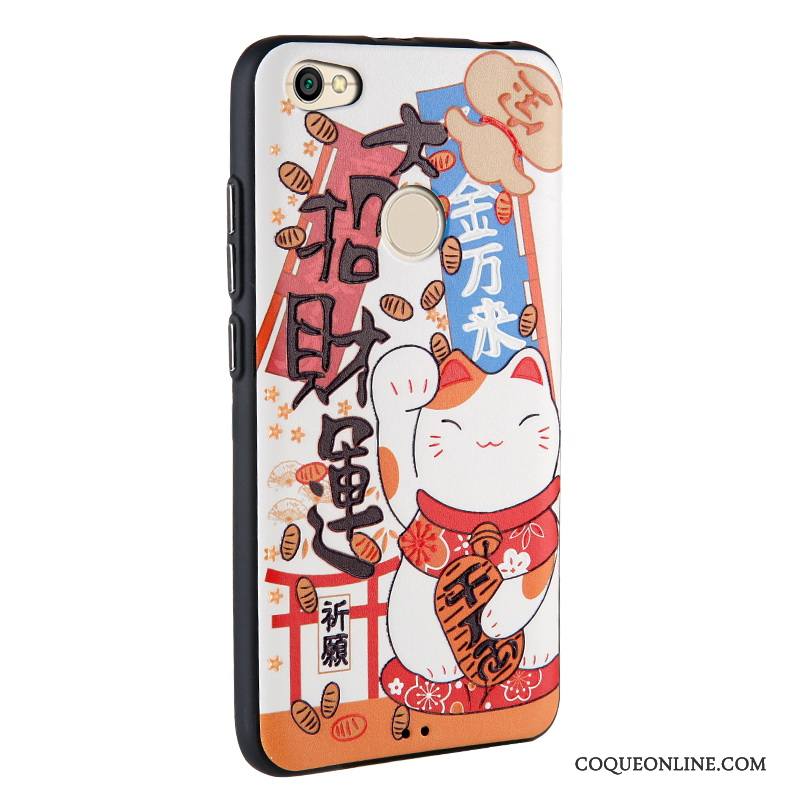 Redmi Note 5a Blanc Peinture Étui En Cuir Haute Gaufrage Coque De Téléphone Dessin Animé