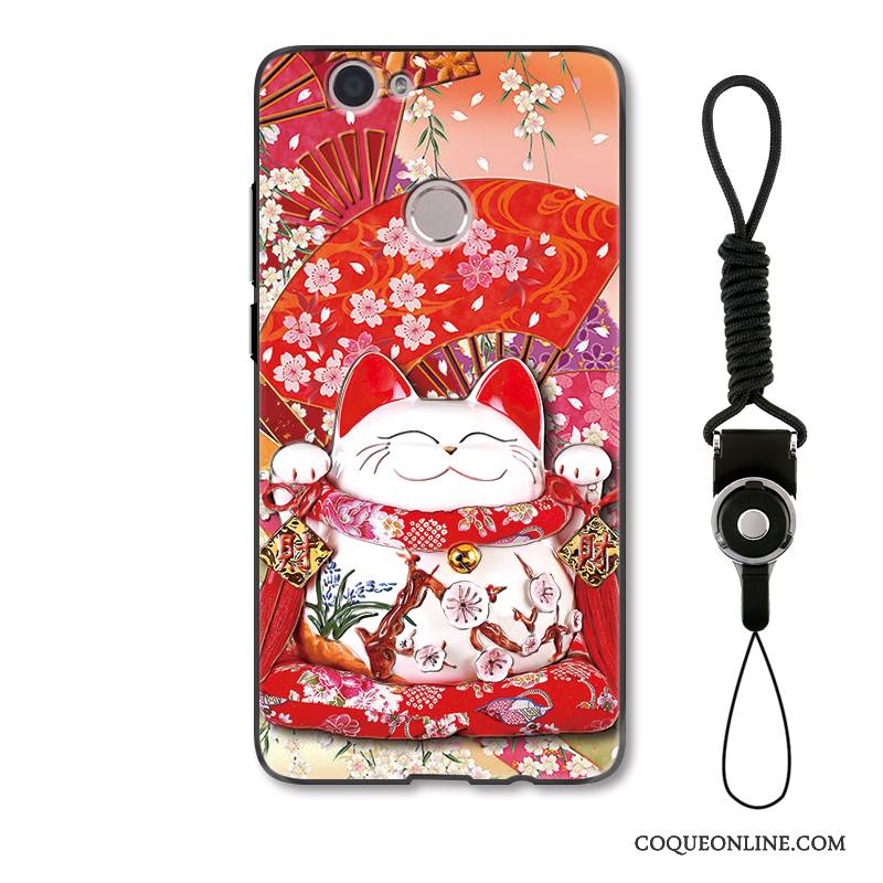 Redmi Note 5a Coque De Téléphone Protection Dessin Animé Chat Rouge Richesse De Fête