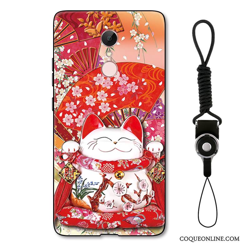 Redmi Note 5a Coque De Téléphone Protection Dessin Animé Chat Rouge Richesse De Fête