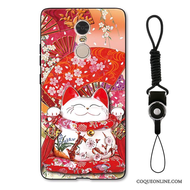 Redmi Note 5a Coque De Téléphone Protection Dessin Animé Chat Rouge Richesse De Fête