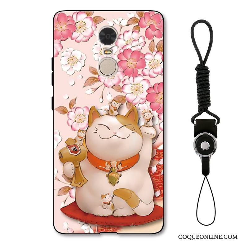 Redmi Note 5a Coque De Téléphone Protection Dessin Animé Chat Rouge Richesse De Fête