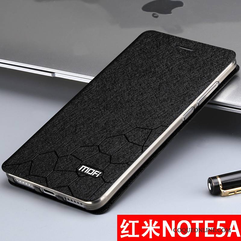 Redmi Note 5a Coque De Téléphone Étui En Cuir Clamshell Petit Bleu Haute Protection