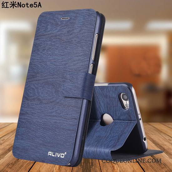 Redmi Note 5a Coque Étui Rouge Clamshell Protection Petit Étui En Cuir Bleu