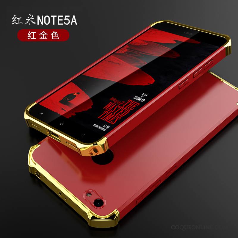 Redmi Note 5a Délavé En Daim Coque De Téléphone Haute Étui Rouge Placage Business