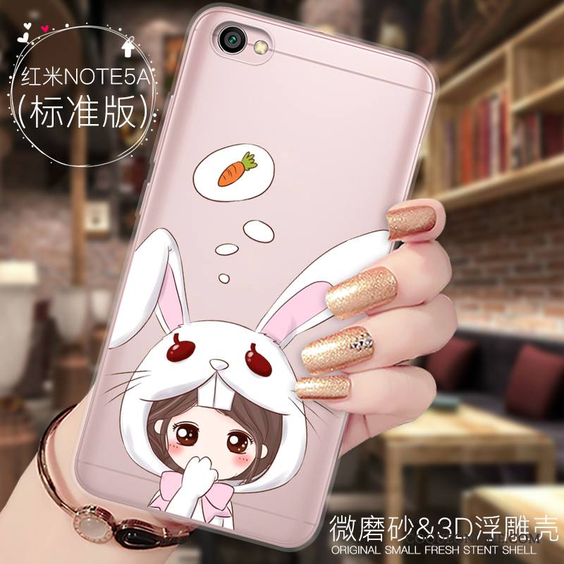 Redmi Note 5a Ornements Suspendus Dessin Animé Incassable Tout Compris Coque De Téléphone Silicone Rouge