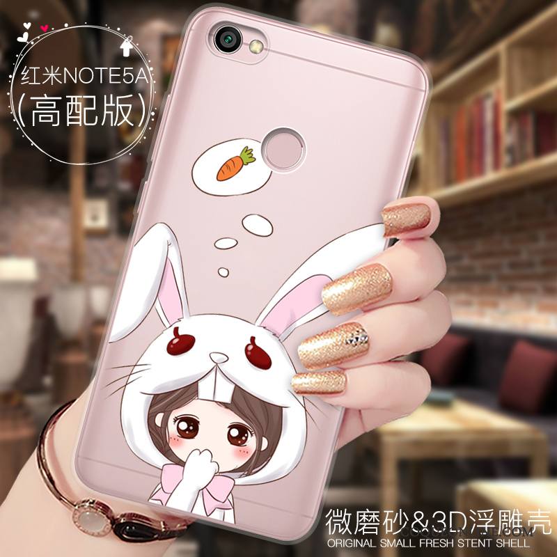 Redmi Note 5a Ornements Suspendus Dessin Animé Incassable Tout Compris Coque De Téléphone Silicone Rouge