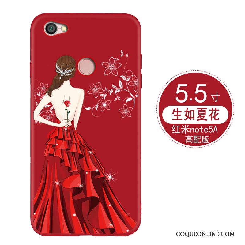 Redmi Note 5a Personnalité Haute Étui Rouge Silicone Protection Coque De Téléphone