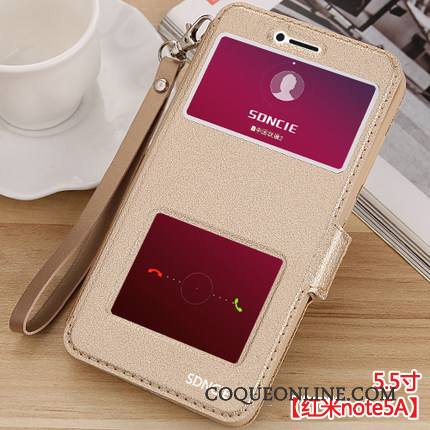 Redmi Note 5a Protection Rouge Housse Coque Étui En Cuir Fluide Doux De Téléphone