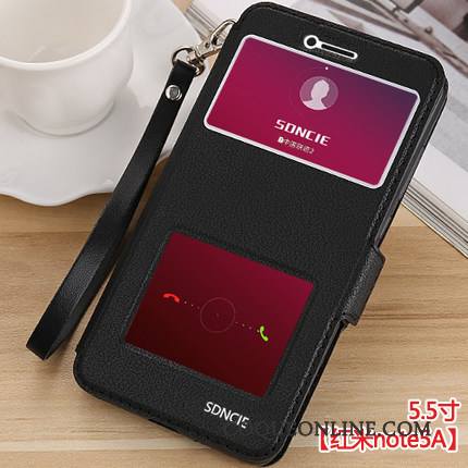 Redmi Note 5a Protection Rouge Housse Coque Étui En Cuir Fluide Doux De Téléphone