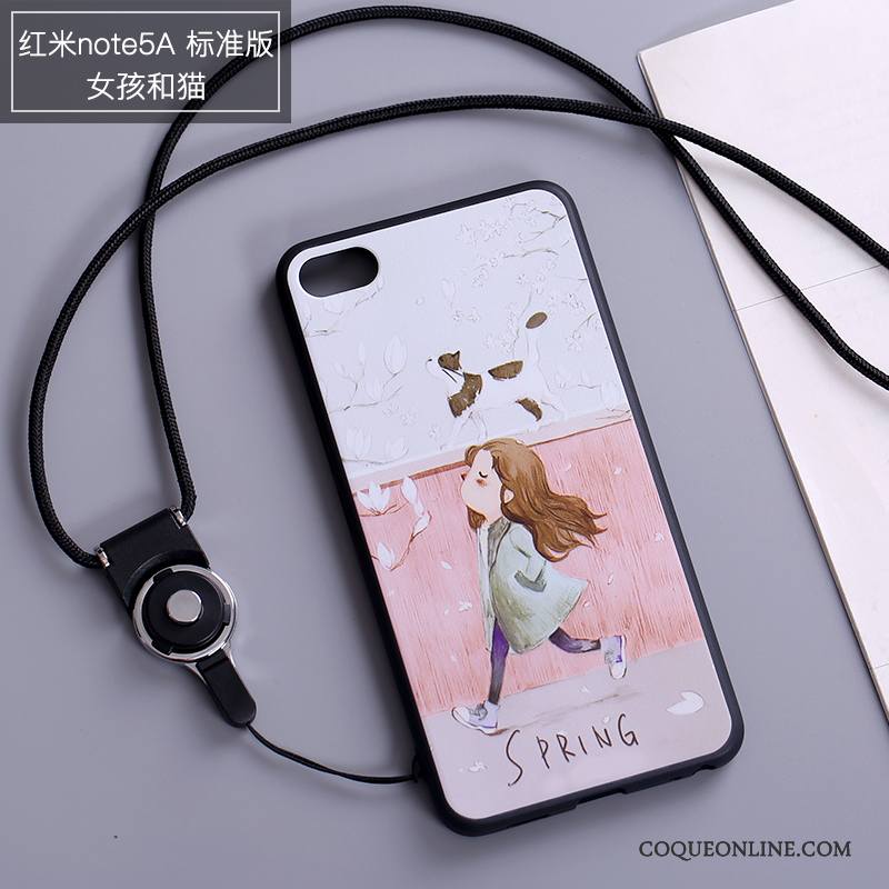 Redmi Note 5a Protection Tout Compris Étui Coque De Téléphone Blanc Rouge Dessin Animé