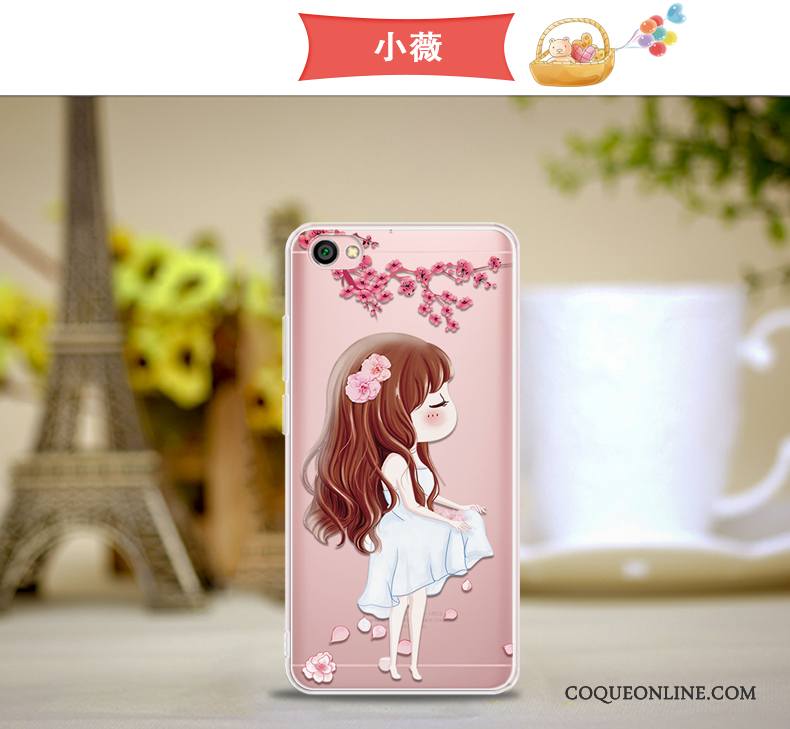 Redmi Note 5a Transparent Rouge Rose Silicone Coque Étui Petit