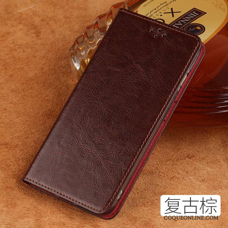 Redmi Note 5a Vin Rouge Protection Cuir Véritable Coque De Téléphone Luxe Étui Petit