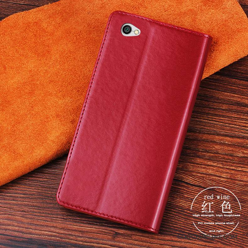 Redmi Note 5a Étui Coque De Téléphone Incassable Rouge Étui En Cuir Tout Compris Protection