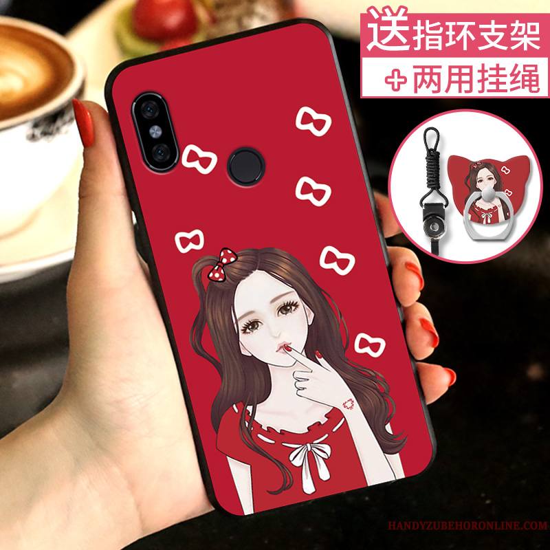 Redmi Note 6 Pro Coque De Téléphone Noir Créatif Tout Compris Rouge Incassable Petit